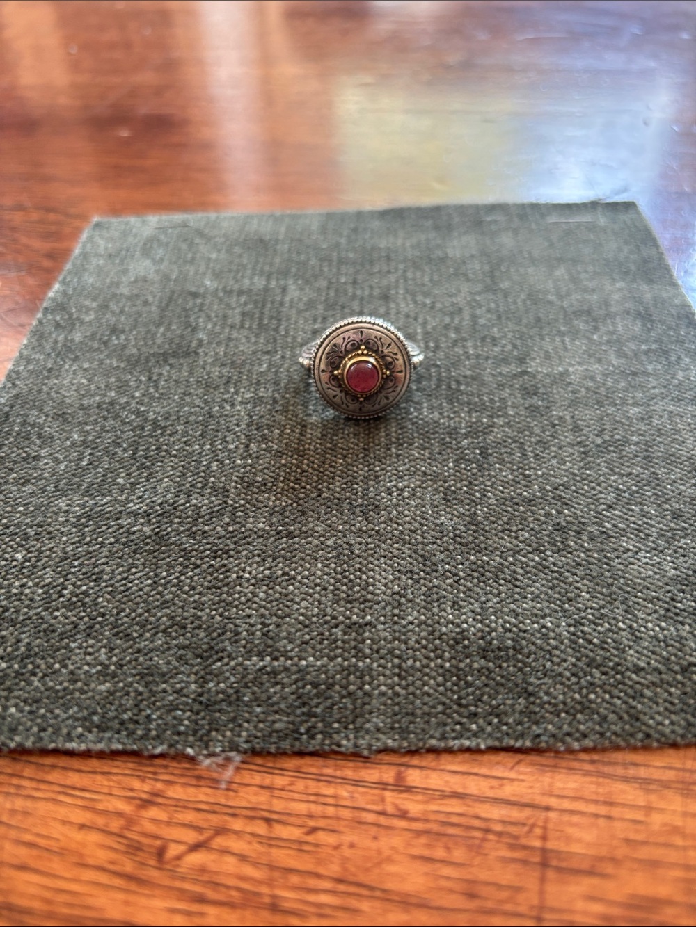 Konstantino 14k gold and sterling silver Ring with tourmaline.